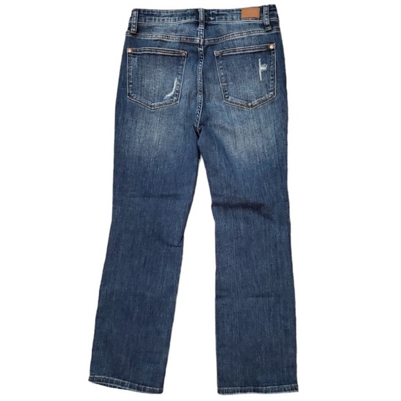 JUDY BLUE Mid Rise Cropped Straight Leg Jean Dark Wash size 9 / 29 - Picture 5 of 10